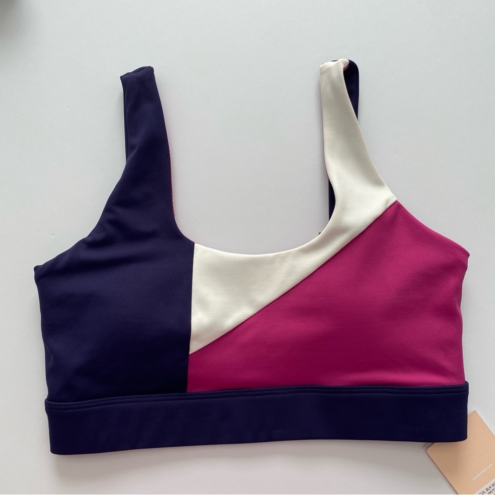WILO THE LABEL Women’s Color Block‎ Scoop Sports Bra Size S Yoga Gym